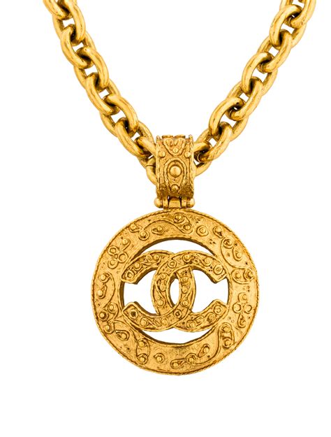 chanel necklace gold logo|chanel necklace gold price.